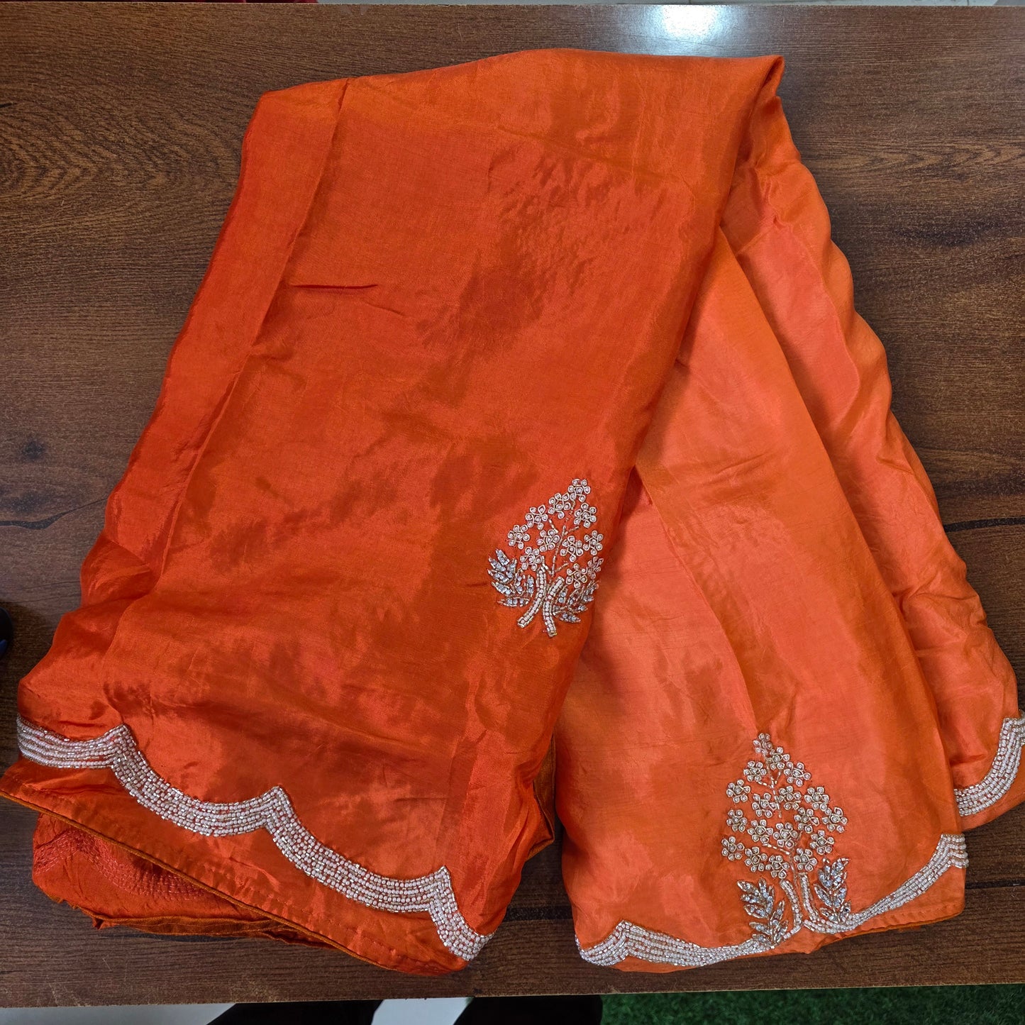 Silk Saree With Handwork Border || A62 ||
