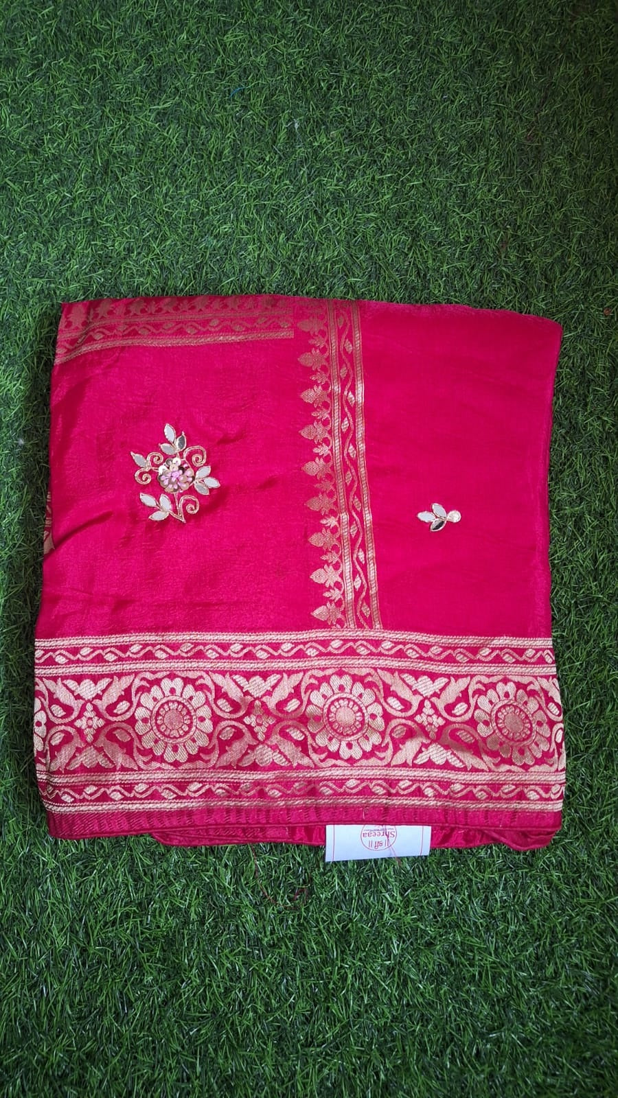 Silk saree With Handwork || A63 ||