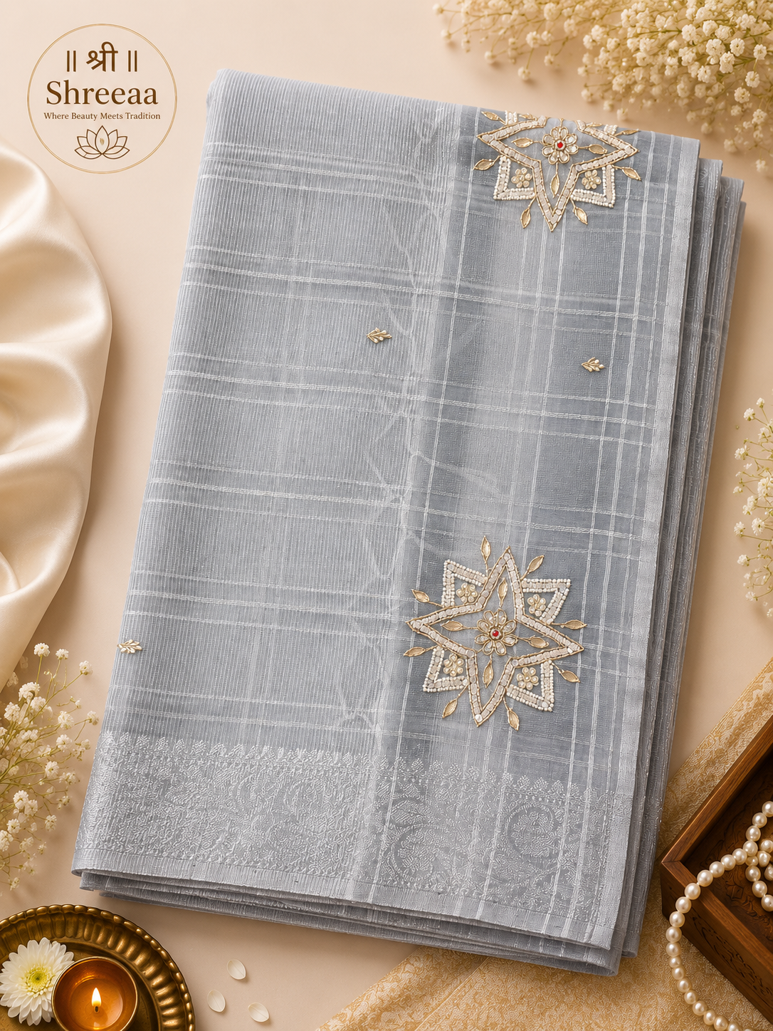 Tissue Supernet Saree || K41 ||