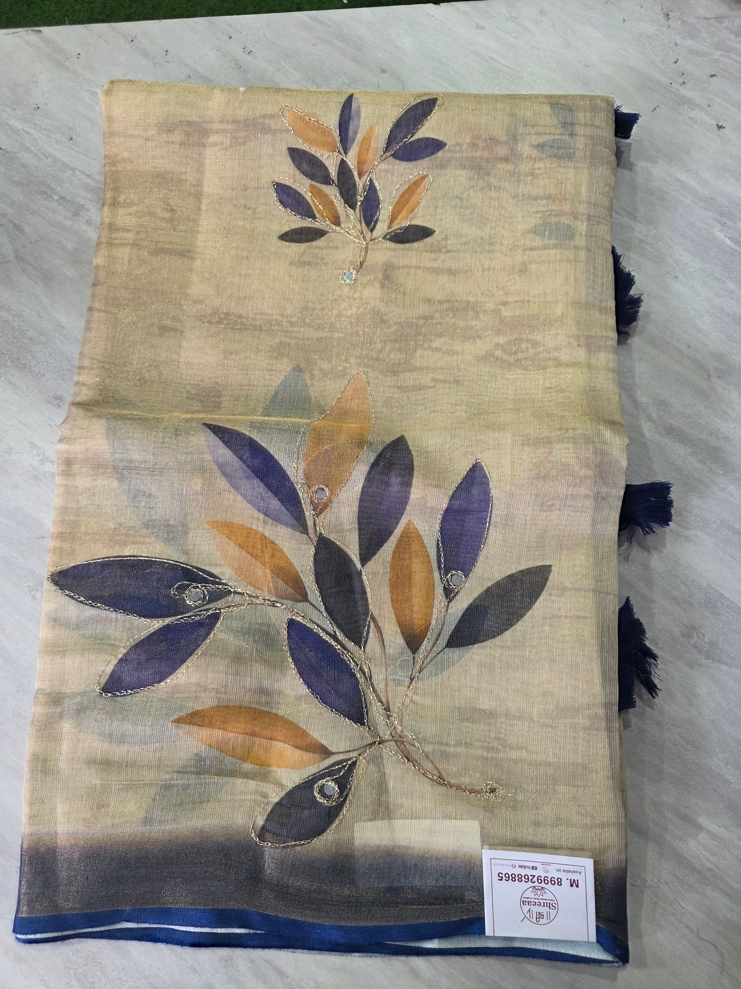 Fancy Dailywear Tissue Linen Saree || A389 || 1150 ||