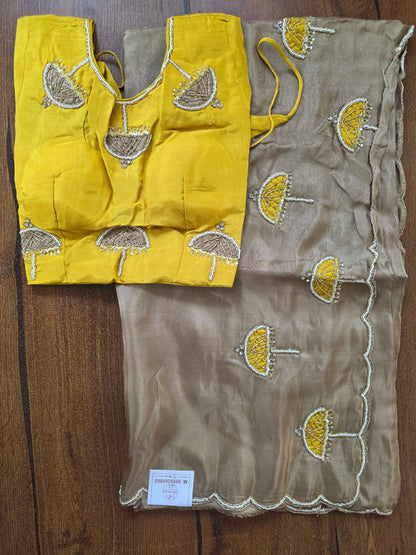Stitch Blouse Saree || A65 ||