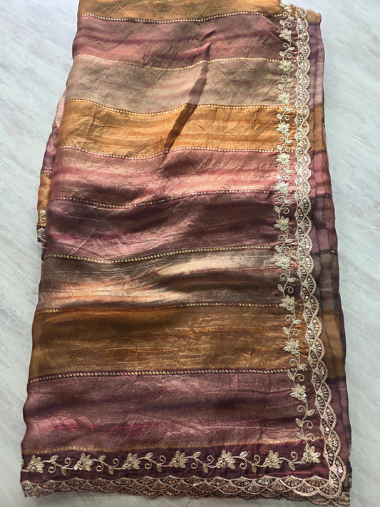 Fancy Tissue Silk  Saree || A23 ||