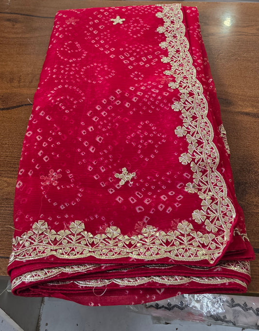Pure Shiffon Bandhej Saree || A88 ||
