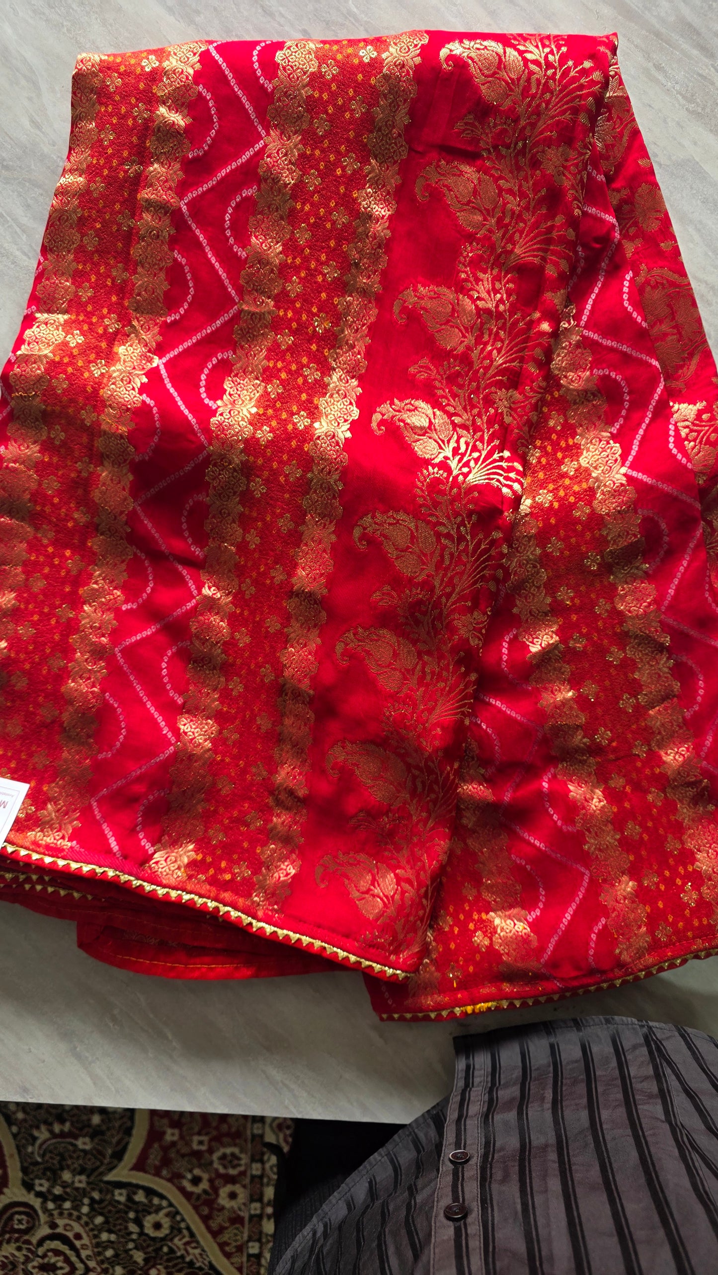 H.O With Bandhej Weaving Saree || A142 || 2480 ||
