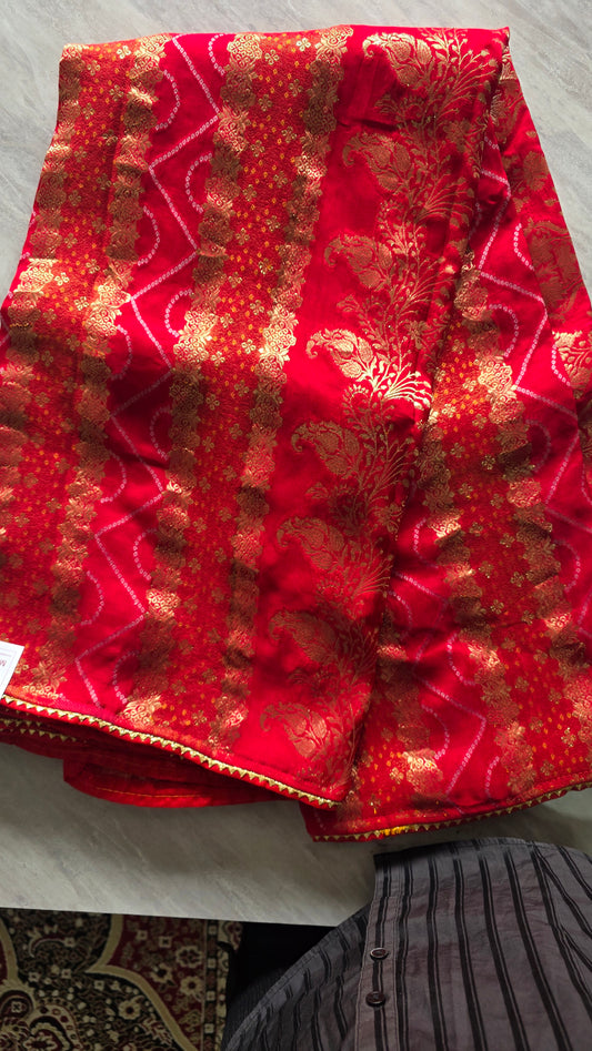 H.O With Bandhej Weaving Saree || A142 || 2480 ||