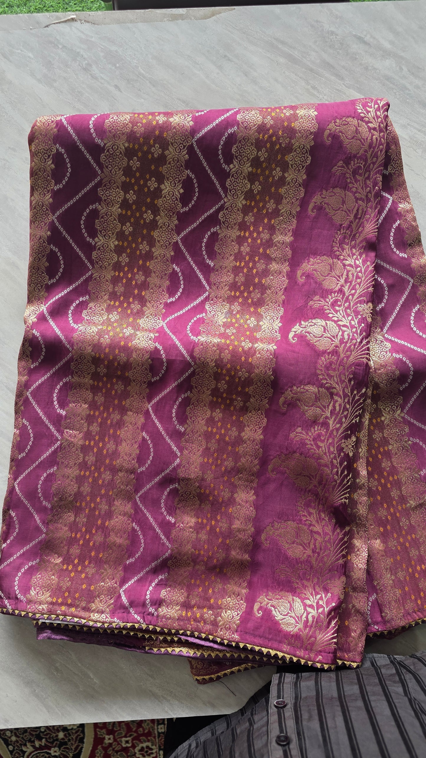 H.O With Bandhej Weaving Saree || A142 || 2480 ||