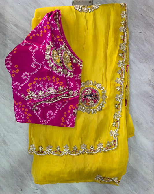 Stich Blouse Pure Saree || A 243 || 7400 ||