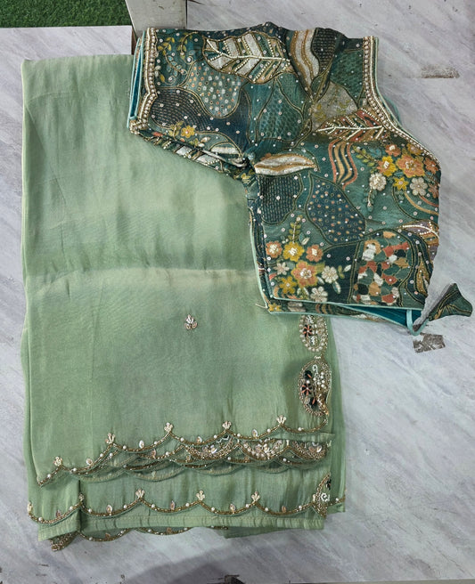 Stich Blouse Pure Saree || A251 || 5700 ||