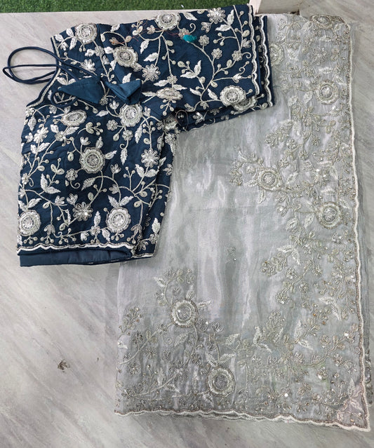 Stich Blouse Pure Saree || A253 || 4500 ||