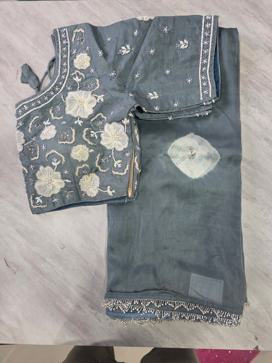 Stich Blouse Pure Saree || A256 || 6400 ||