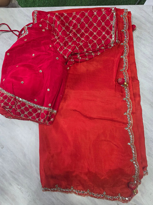 Stich Blouse Pure Saree || A261 || 3700 ||