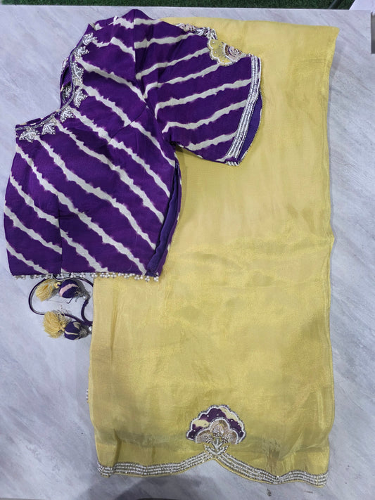 Stich Blouse Pure Saree || A262 || 4500 ||