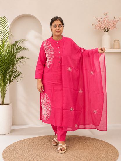 Designer Fancy Kurti Pant Dupatta Set || D19 ||