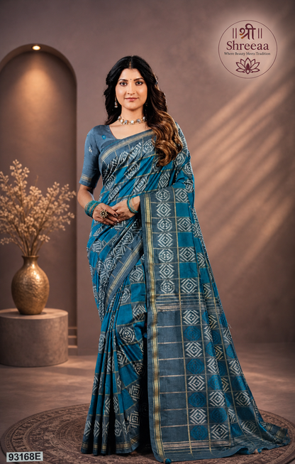Royal Elegance Teal Soft Silk Saree || SS804 ||