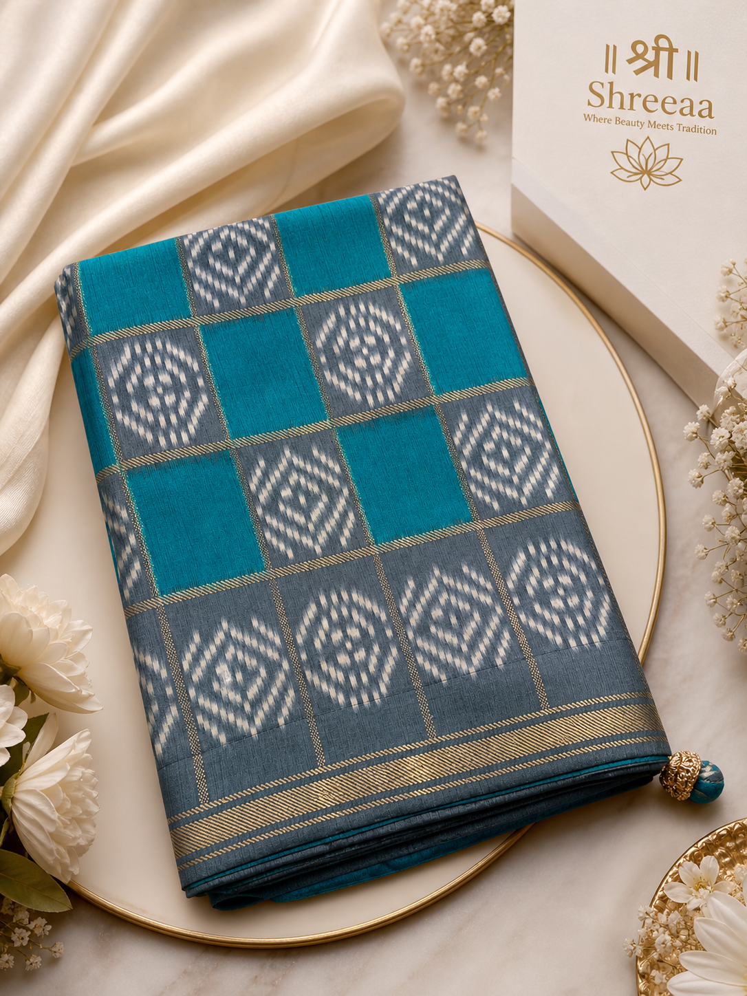 Royal Elegance Teal Soft Silk Saree || SS804 ||