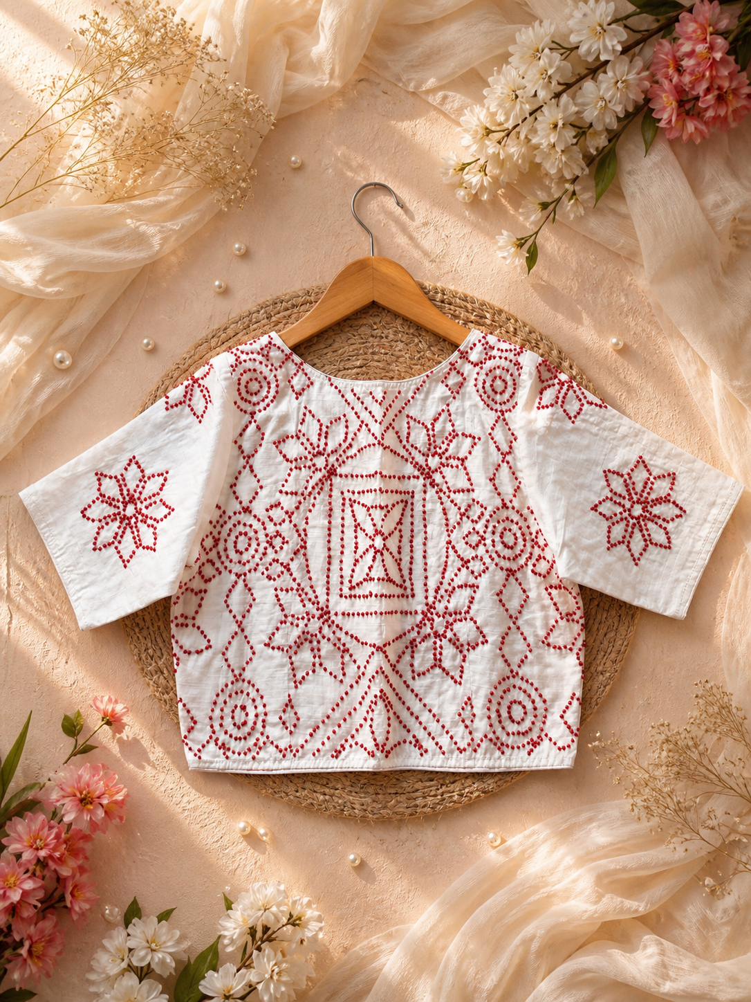 Pure cotton blouses with hand embroidery || B12 ||