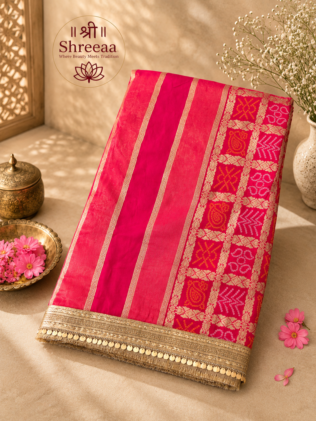 Semi Silk Saree WIth Designer Border || A12 ||