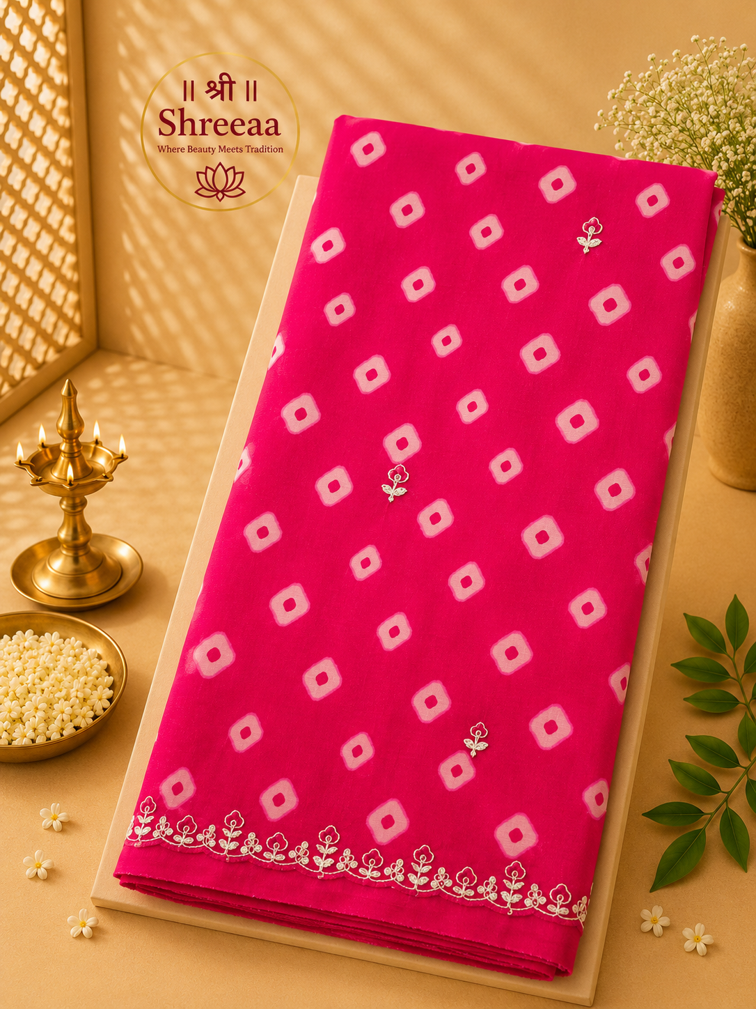 Chiffon Bandhej Saree || A22 ||