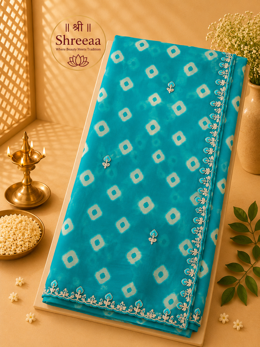 Chiffon Bandhej Saree || A22 ||
