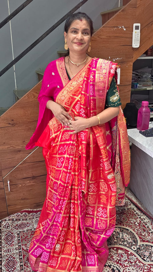 Dark pink and orange combination