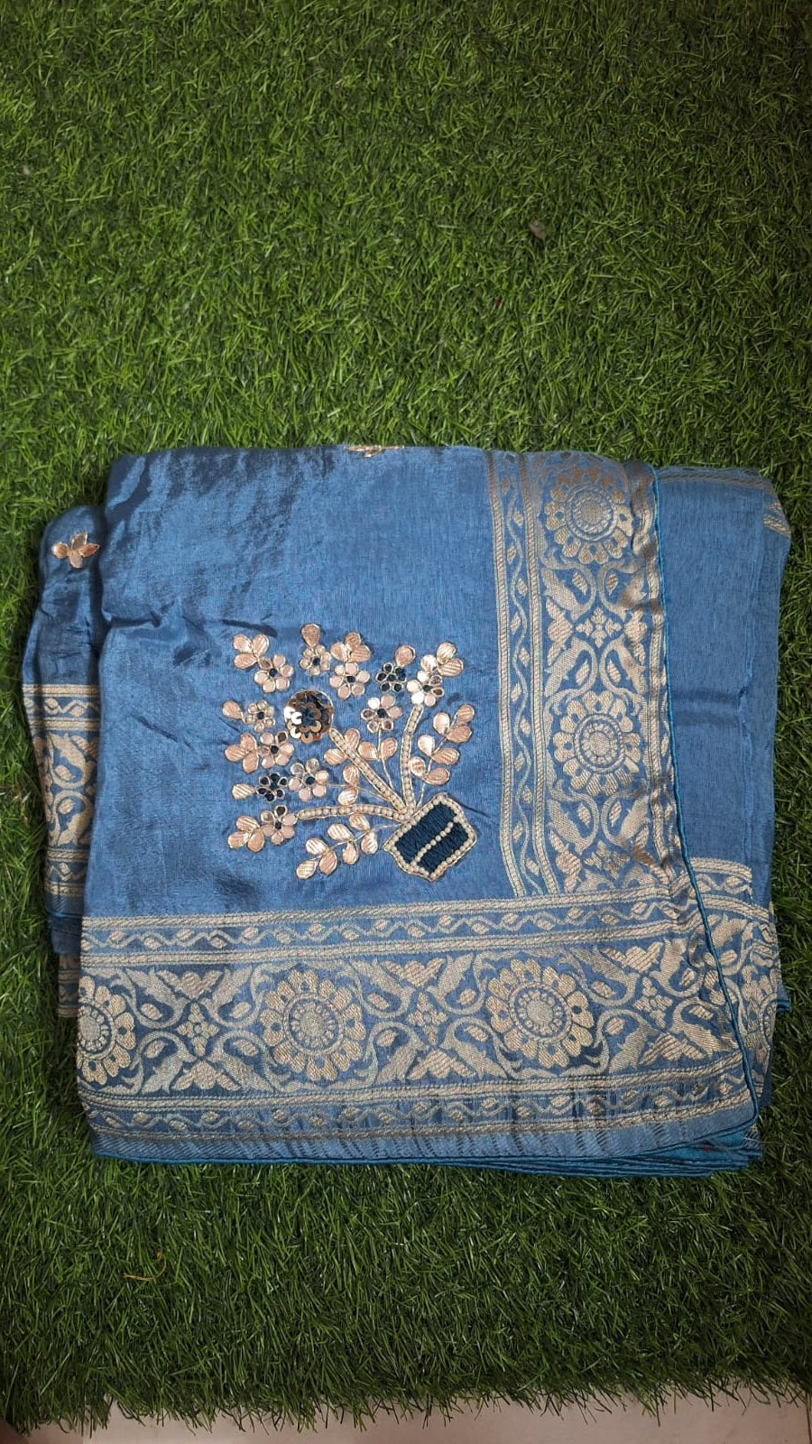 Silk saree With Handwork || A63 ||