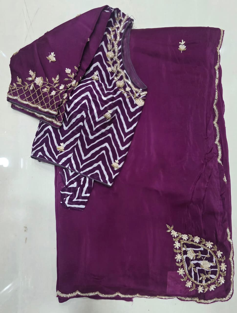 Stich Blouse Pure Saree || A264 || 5500 ||