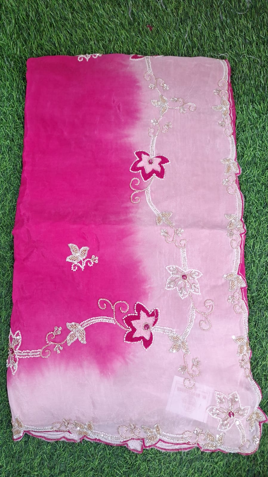 Elegant Ombre Embroidered Saree with Floral Designer Border || SS-608 ||