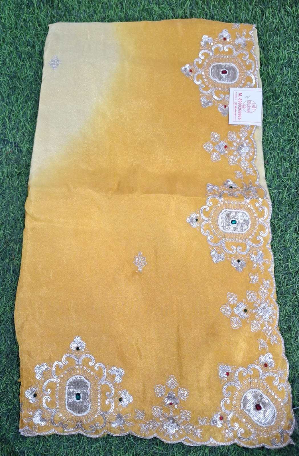 Elegant Ombre Embroidered Saree with Floral Designer Border || SS-607 ||
