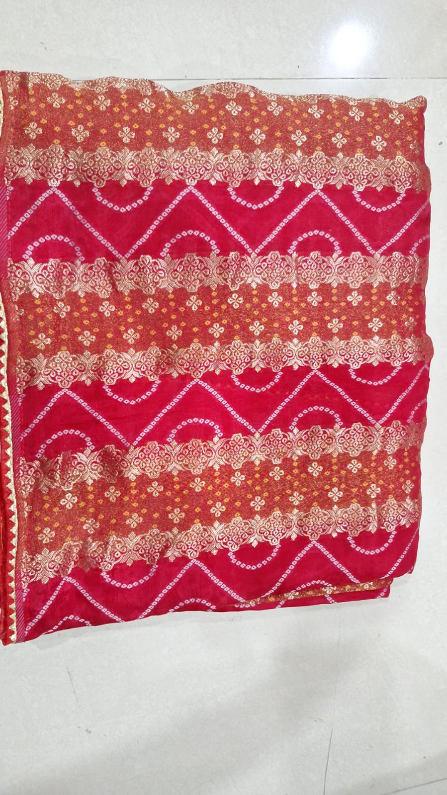 H.O Silk With Bandhej Desing Saree ||  A17 ||