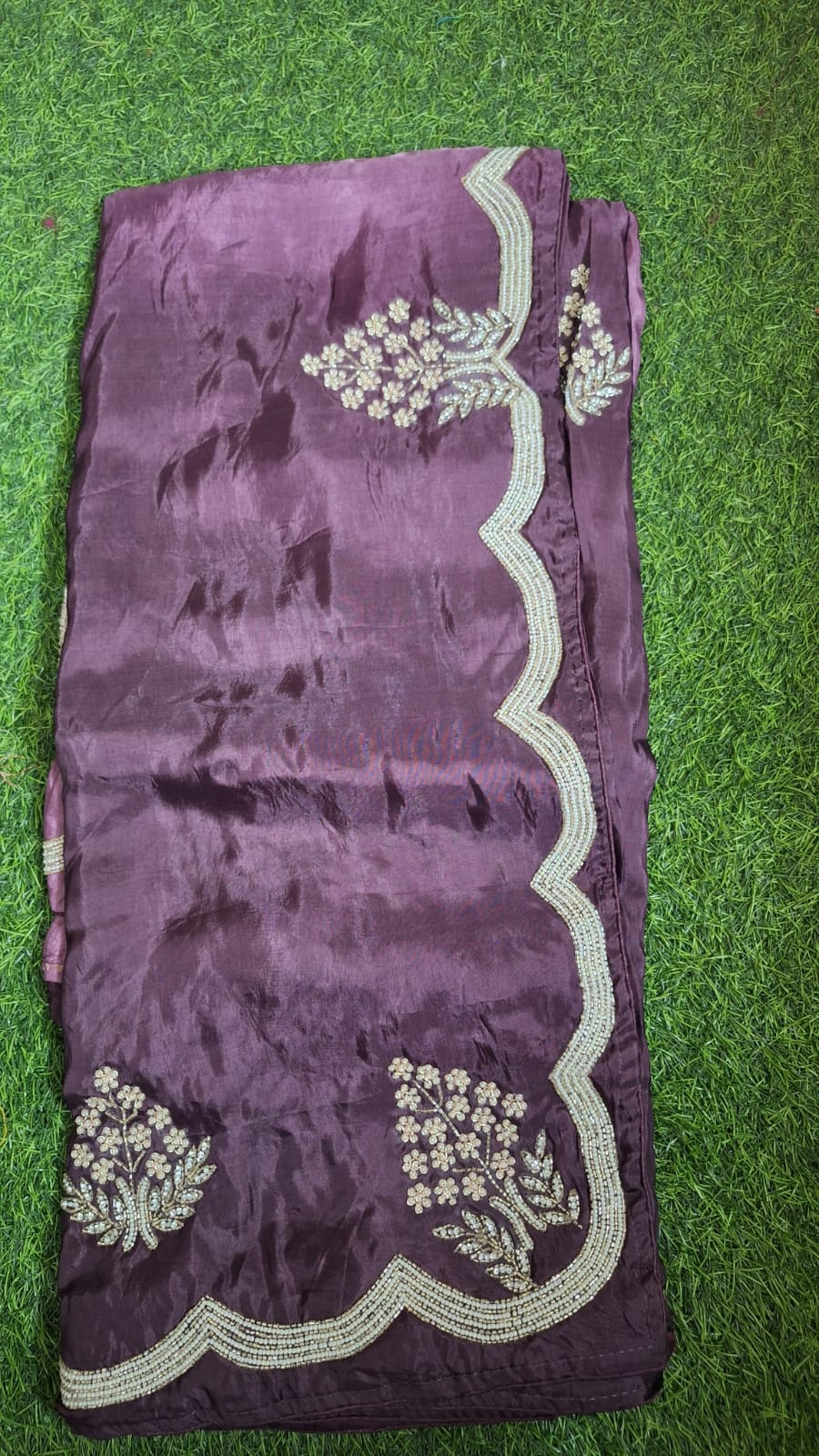 Silk Saree With Handwork Border || A62 ||