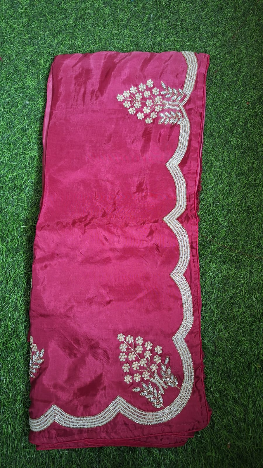 Silk Saree With Handwork Border || A62 ||