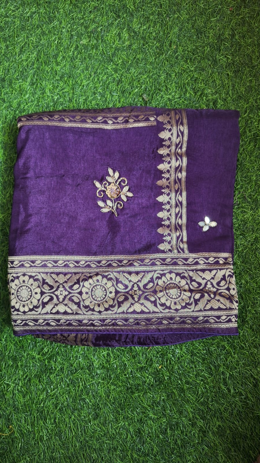 Silk saree With Handwork || A63 ||