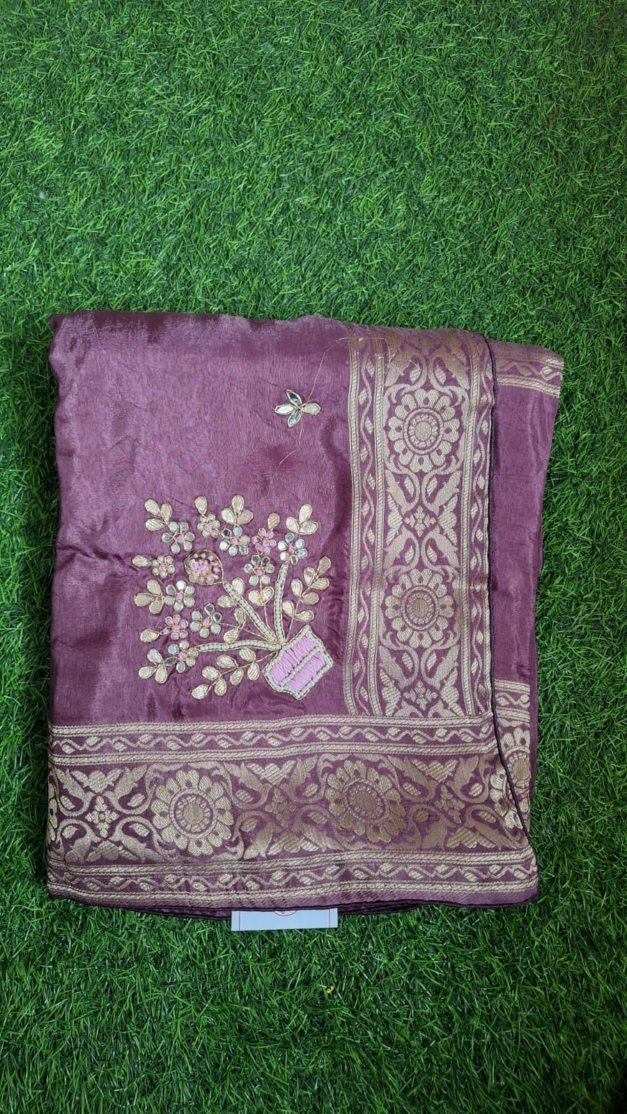 Silk saree With Handwork || A63 ||
