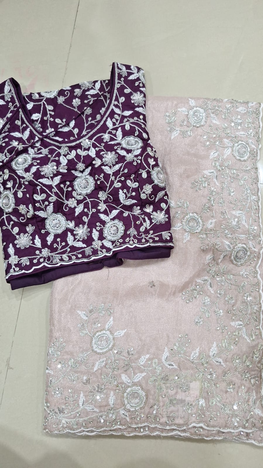 Tissue Silk Stich Blouse Saree || C13 ||