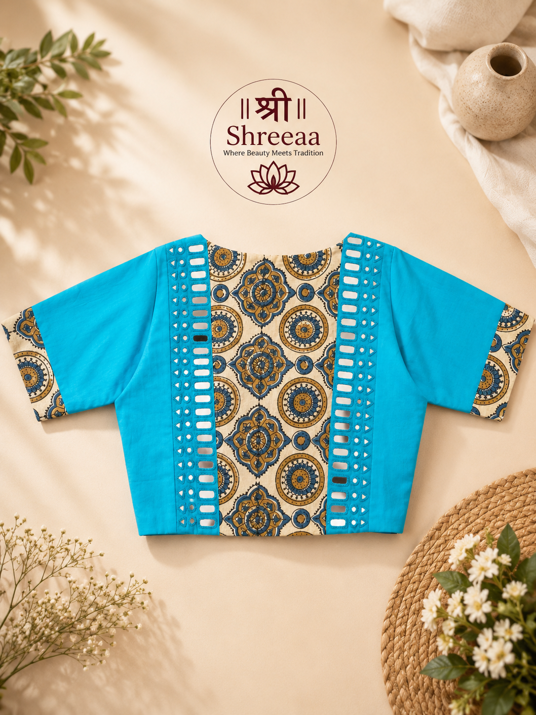 Designer Hand-Stitched Real Mirror Work Blouse || B21 ||