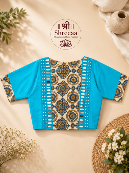 Designer Hand-Stitched Real Mirror Work Blouse || B21 ||