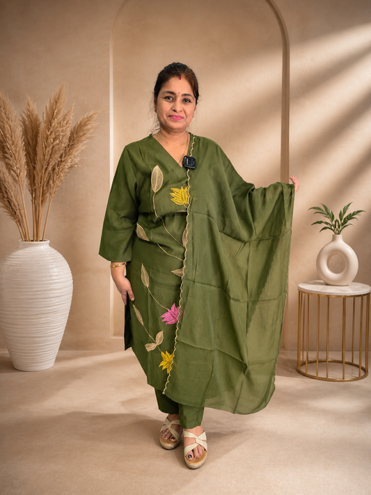 Designer soft silk 3 piece set || D15 ||