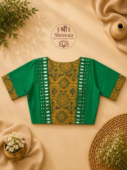 Designer Hand-Stitched Real Mirror Work Blouse || B21 ||