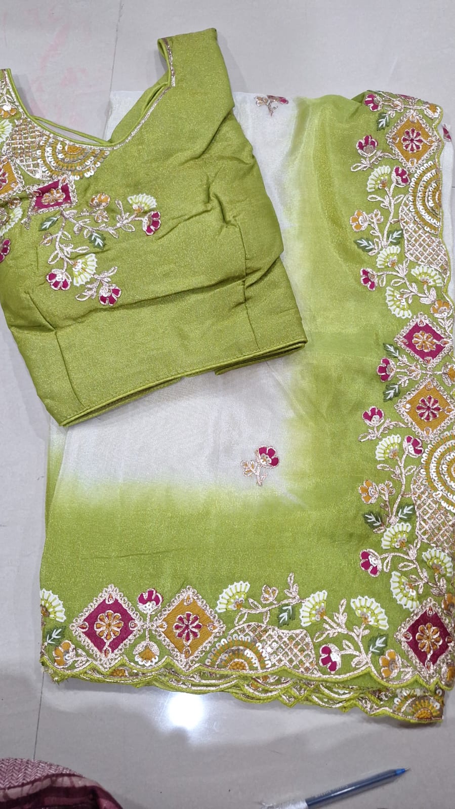 Heavy Stich Blouse Saree || C14 ||