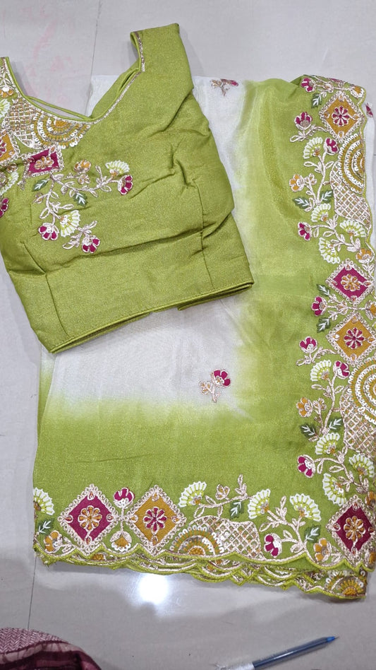 Heavy Stich Blouse Saree || C14 ||