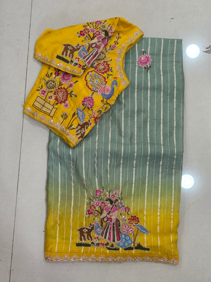 Stich Blouse Pure Saree || A325 || 3500 ||