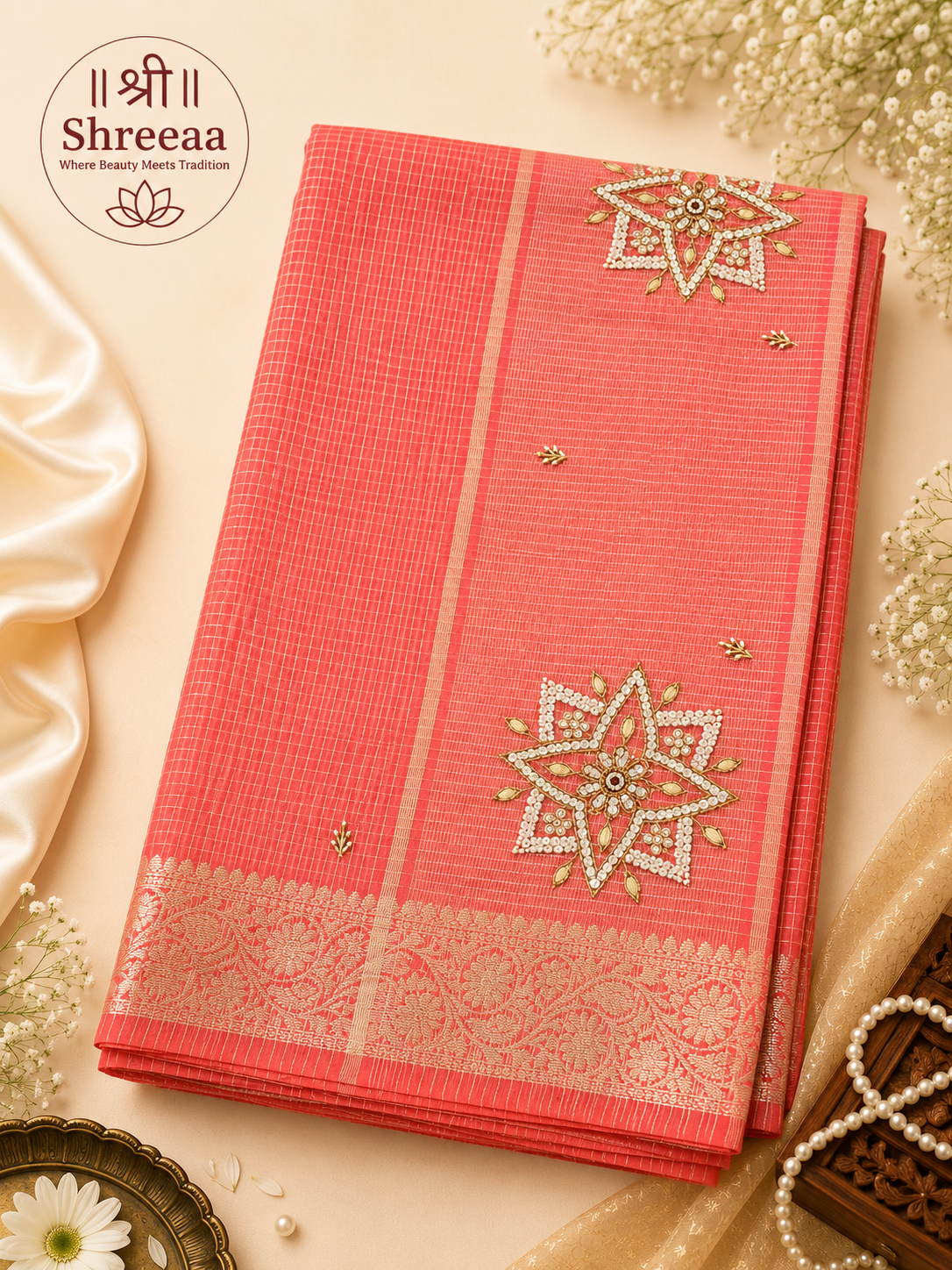 Tissue Supernet Saree || K40 ||