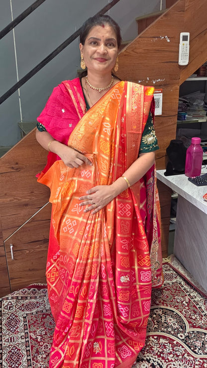 Ghatchola saree with multi shade
