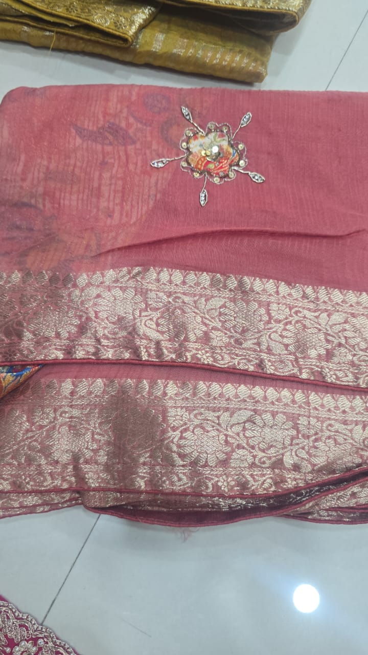 Tussar silk saree with hand work code || A22 ||3200||