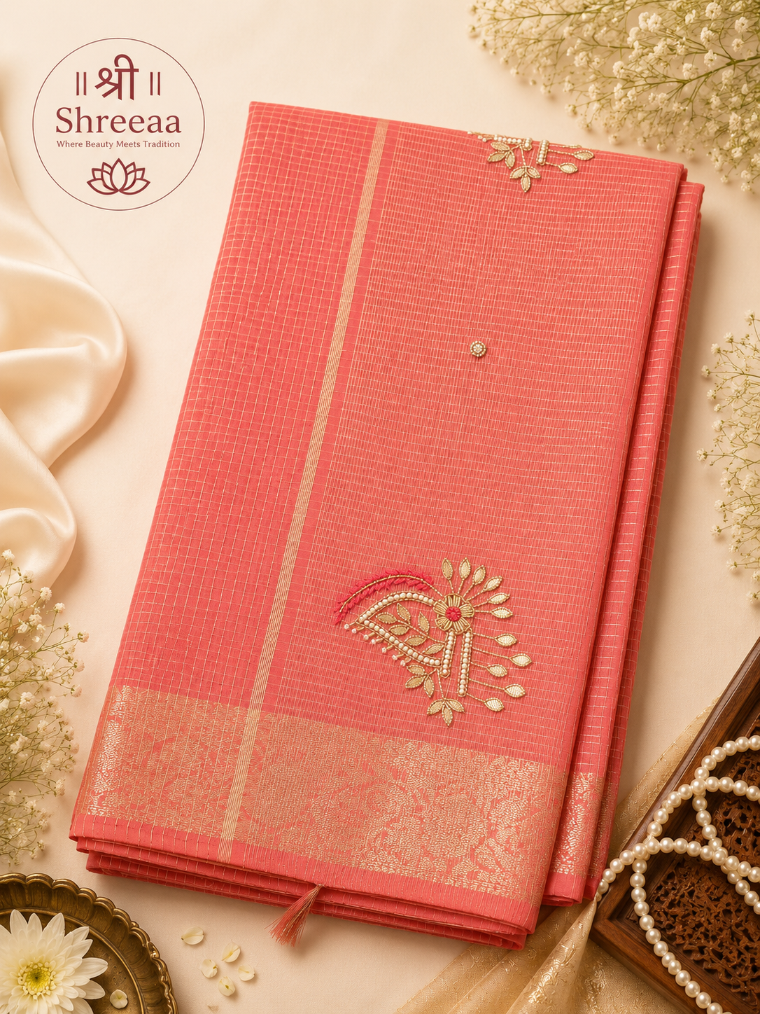 Tissue Supernet Saree || K40 ||