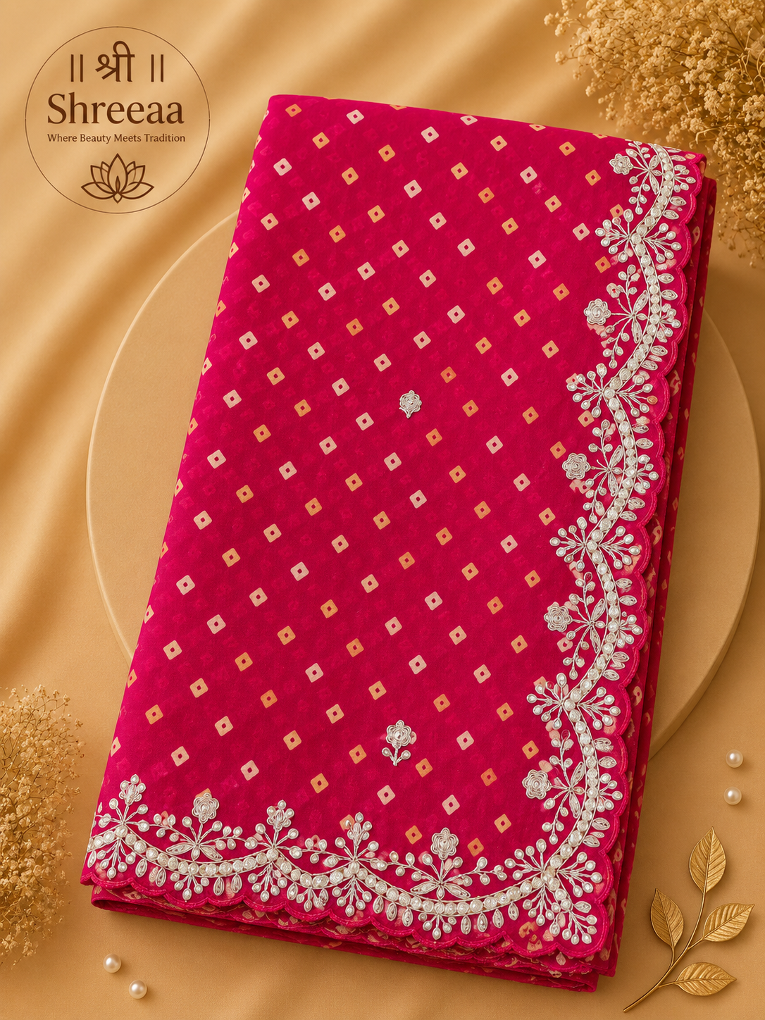 Fancy Bandhej Saree with Designer Border || A15 ||