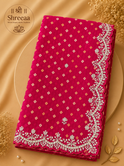 Fancy Bandhej Saree with Designer Border || A15 ||