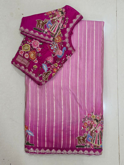 Stich Blouse Pure Saree || A325 || 3500 ||