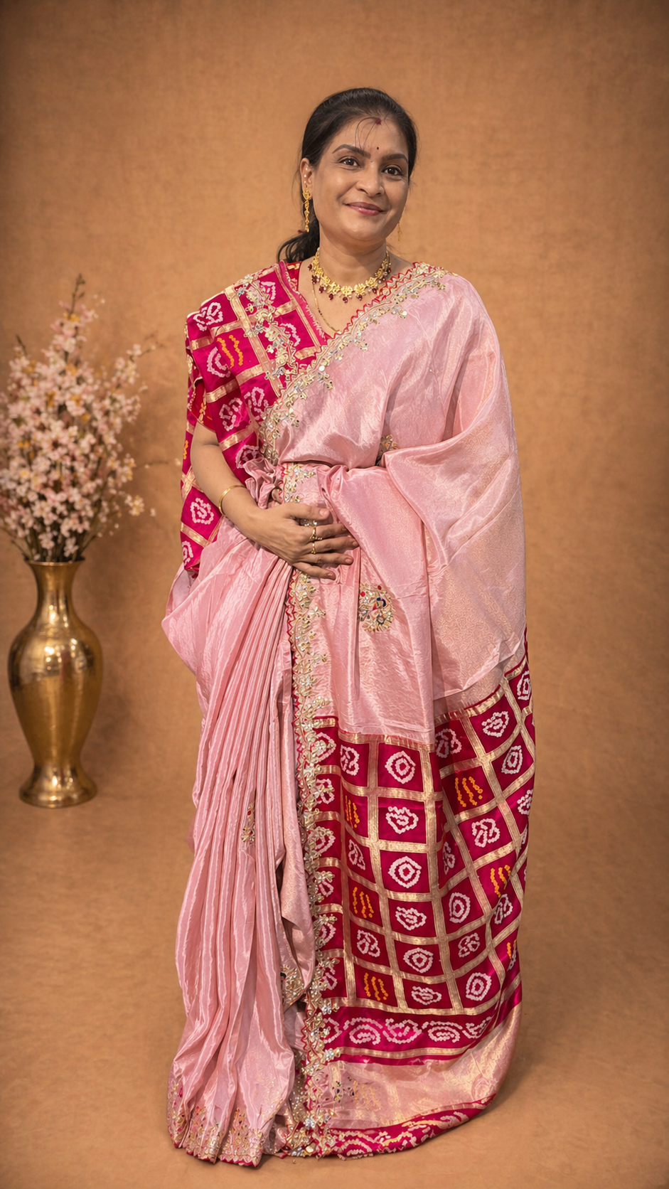 Pure tissue silk saree with ghatchola pallu and ghachola blouse || A16 ||