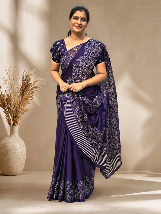 Premium Crape Jorget Saree ||